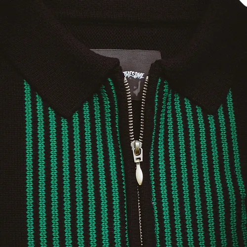 Fucking Awesome - Zip Polo Sweater - Black/Green