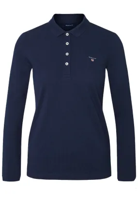 GANT Women L/S Logo Polo Navy