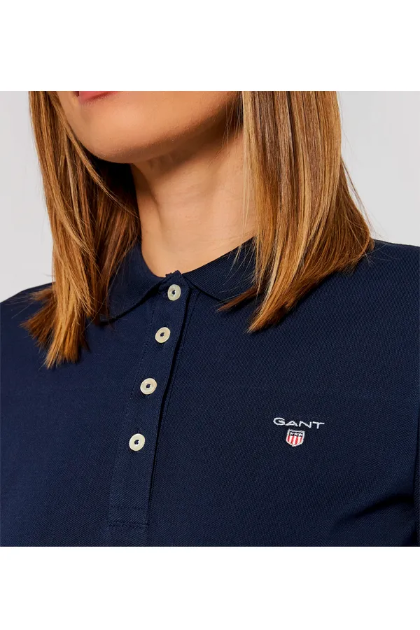 GANT Women L/S Logo Polo Navy