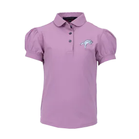 Girl's Pouncing Wolf Scarlett Polo