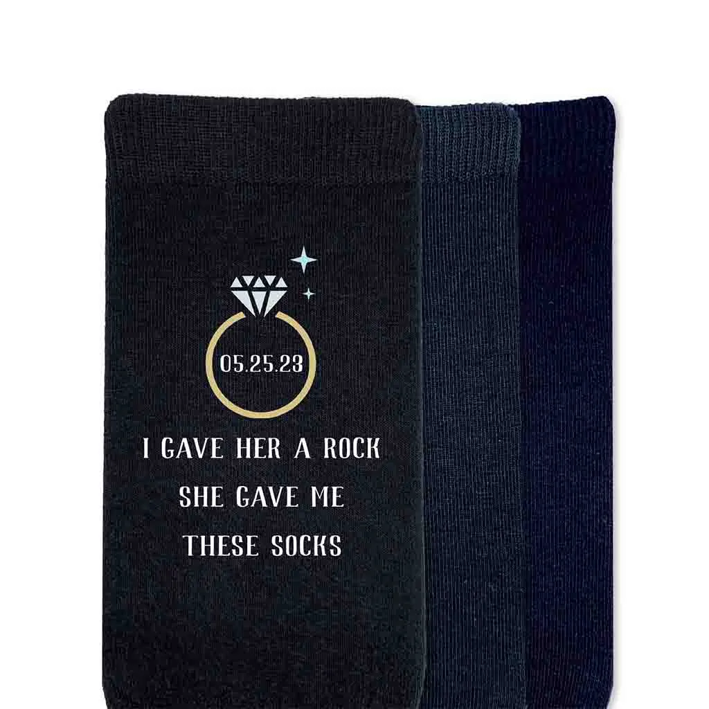 Groom's Personalized Wedding Day Socks with Humorous Design