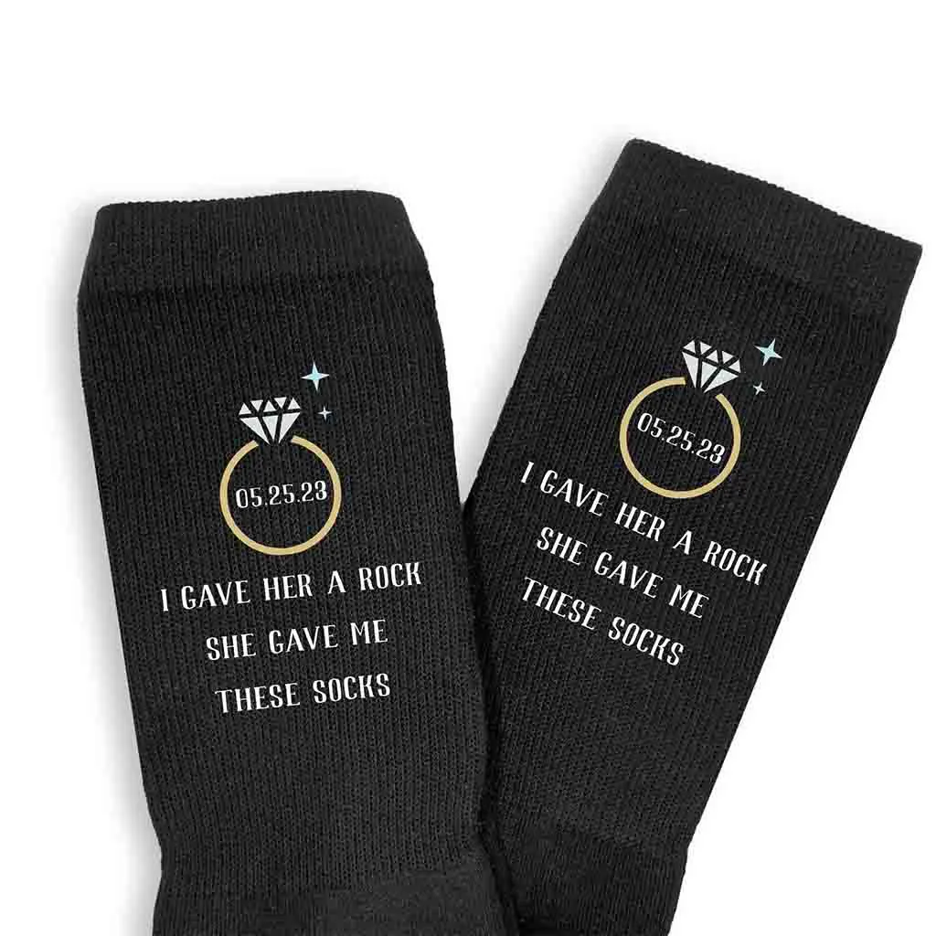 Groom's Personalized Wedding Day Socks with Humorous Design