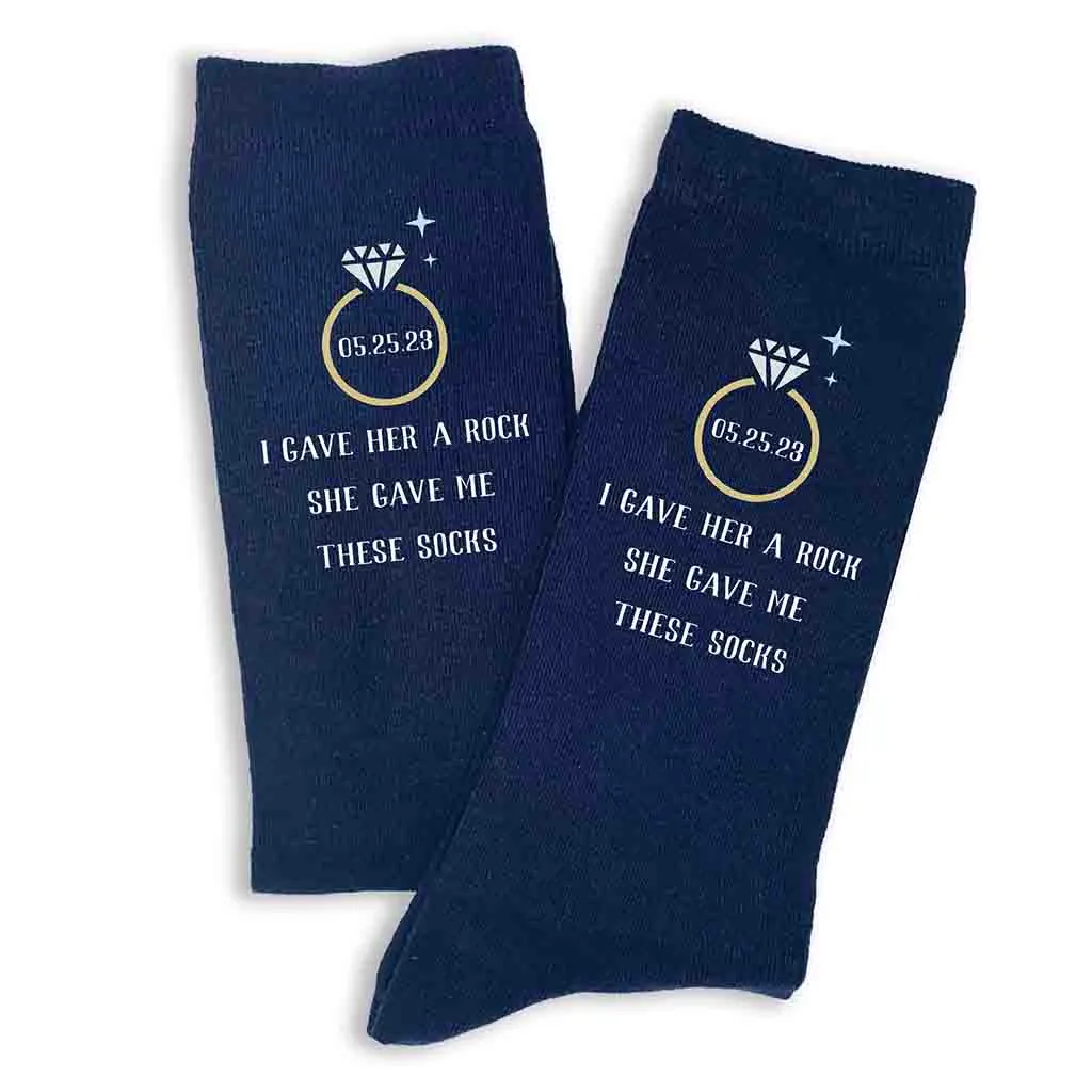 Groom's Personalized Wedding Day Socks with Humorous Design