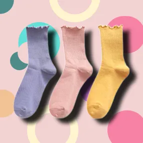 Happy Ruffle Frilly Socks Set of 3