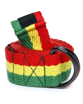 HEMP RASTA D-RING BELT