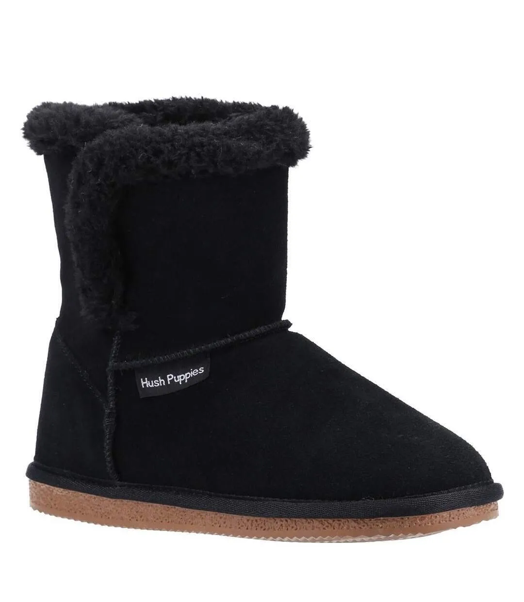 Hush puppies womens/ladies ashleigh suede slipper boots black Skechers