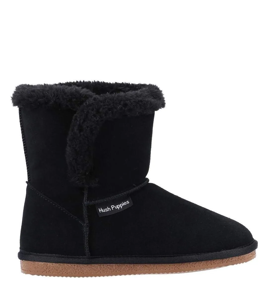 Hush puppies womens/ladies ashleigh suede slipper boots black Skechers