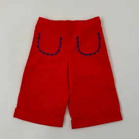 Jacadi Red Wide Leg Trousers With Rickrack Trim: 4 Years