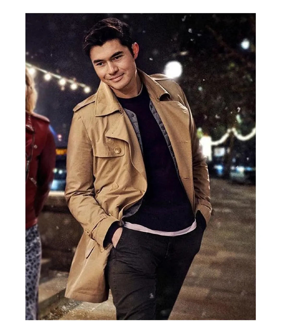 Last Christmas Henry Golding Brown Cotton Coat