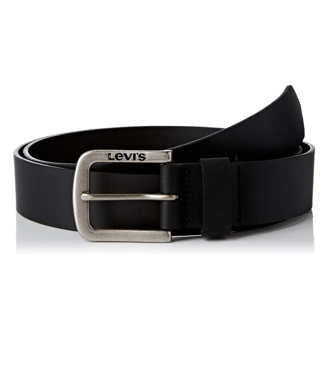 Levi's® Seine Leather Logo Belt Black