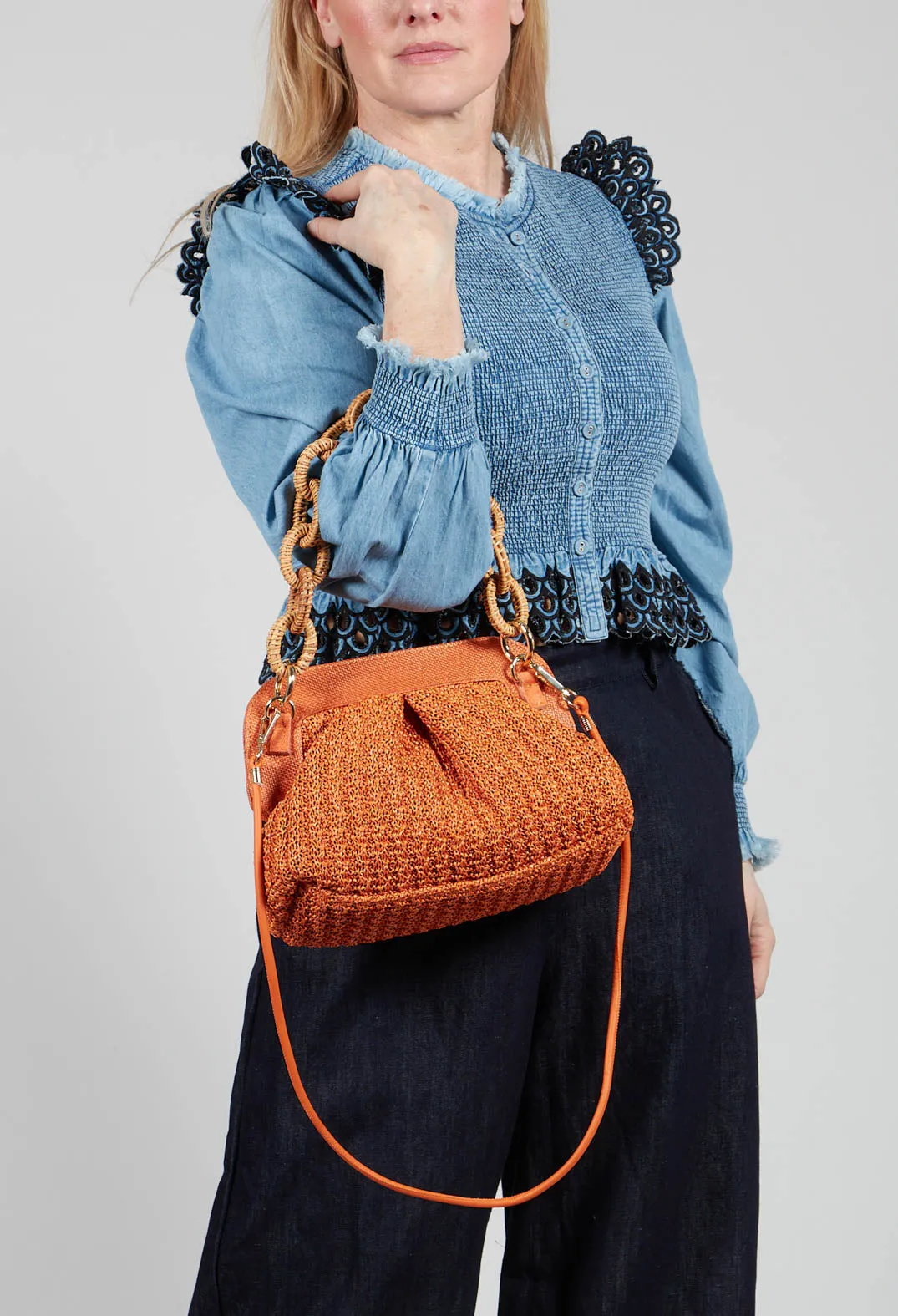 Lia Knit Bag in Orange