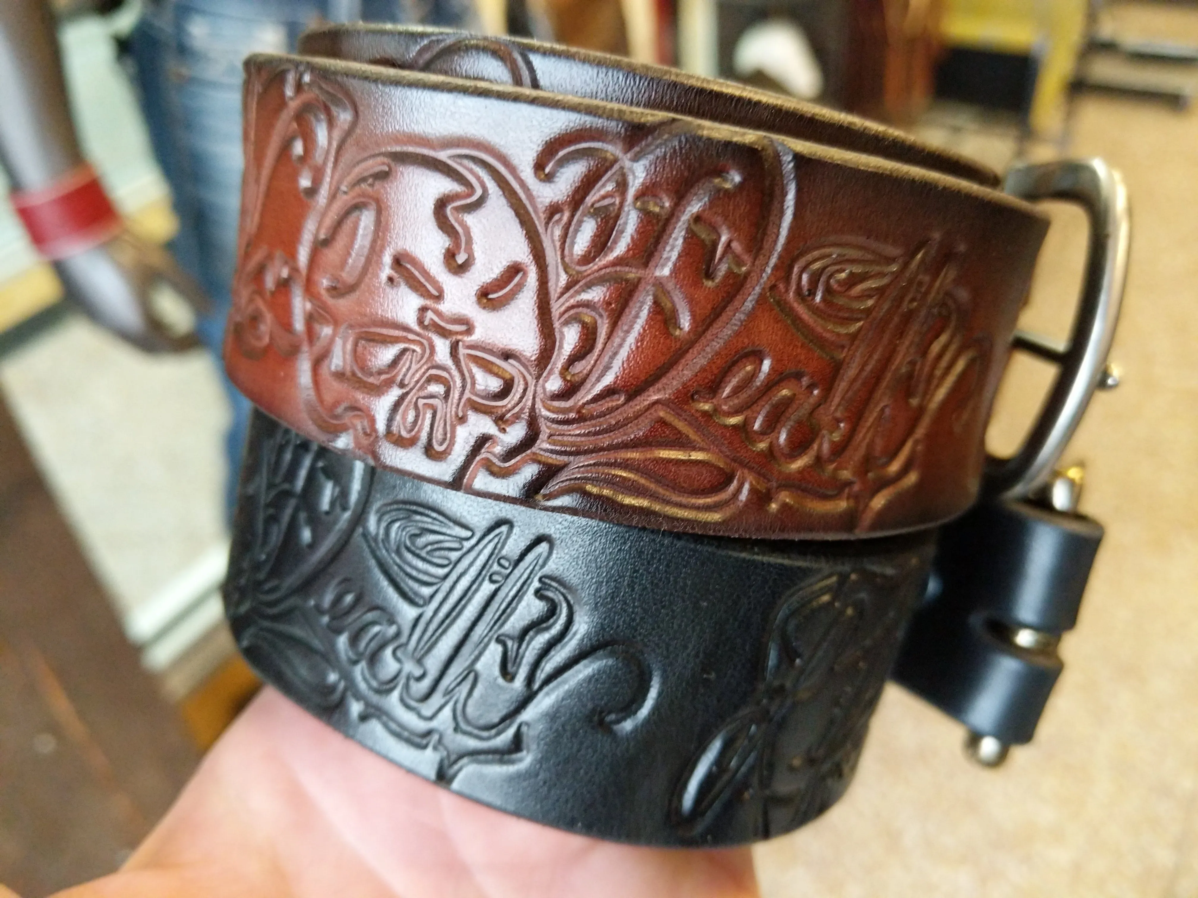 Life & Death Custom Leather Belt - Shop Now