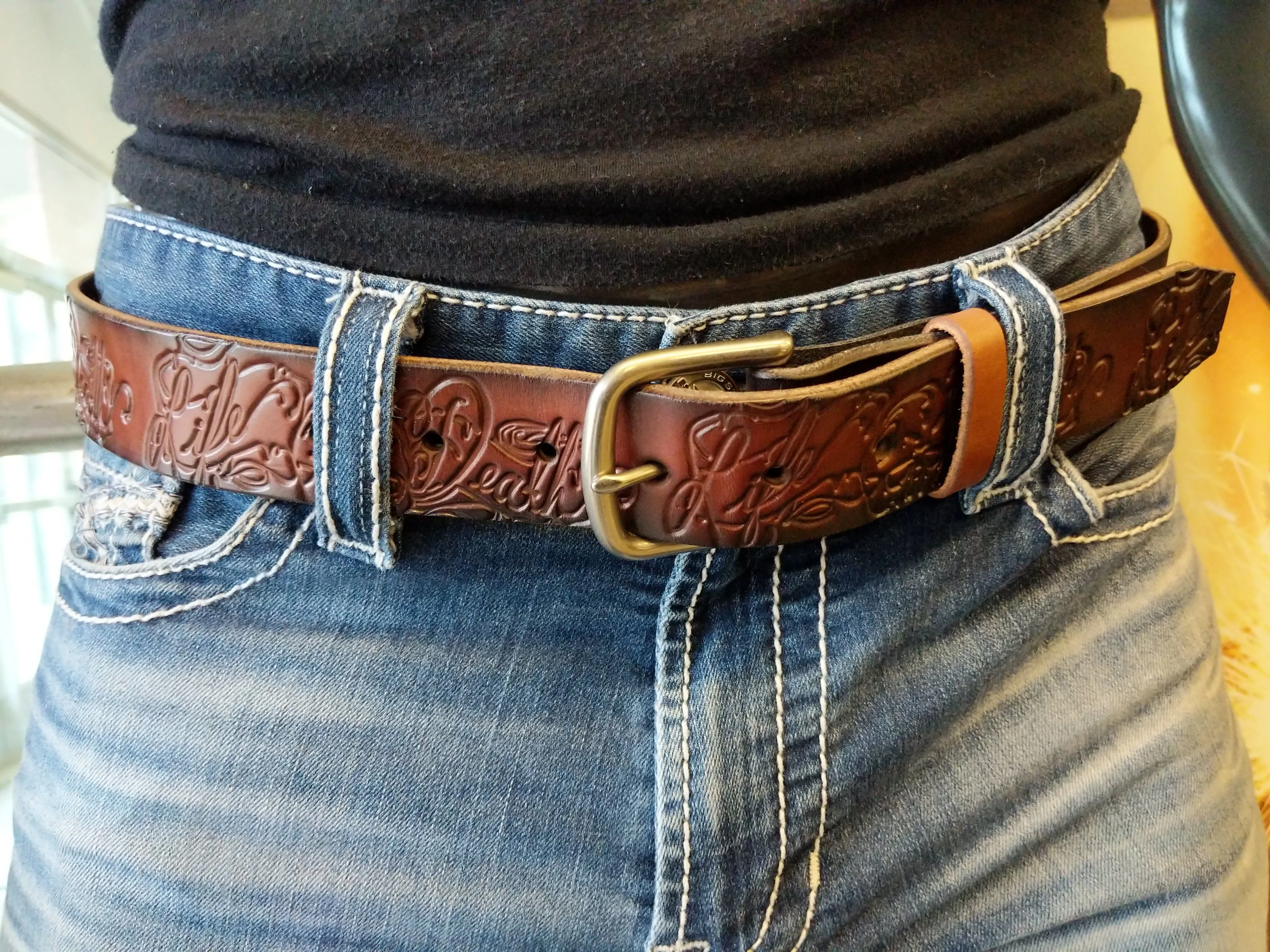 Life & Death Custom Leather Belt - Shop Now