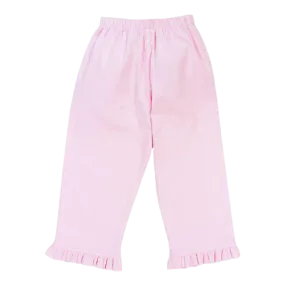 Light Pink Corduroy- Girls Elastic Pant with Ruffle