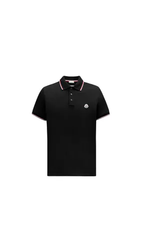 Logo Patch Polo Shirt - Black