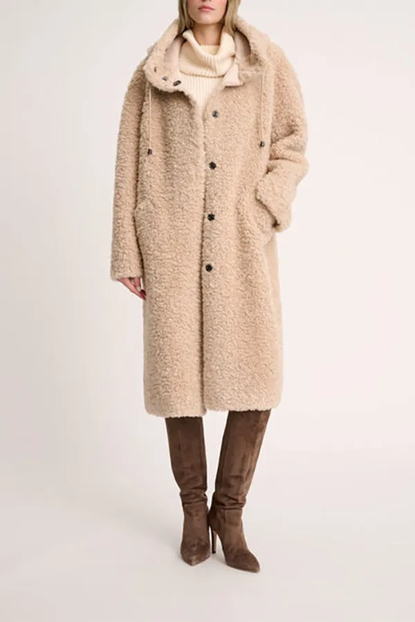 Luisa Spagnoli SERRA BEIGE TEDDY COAT