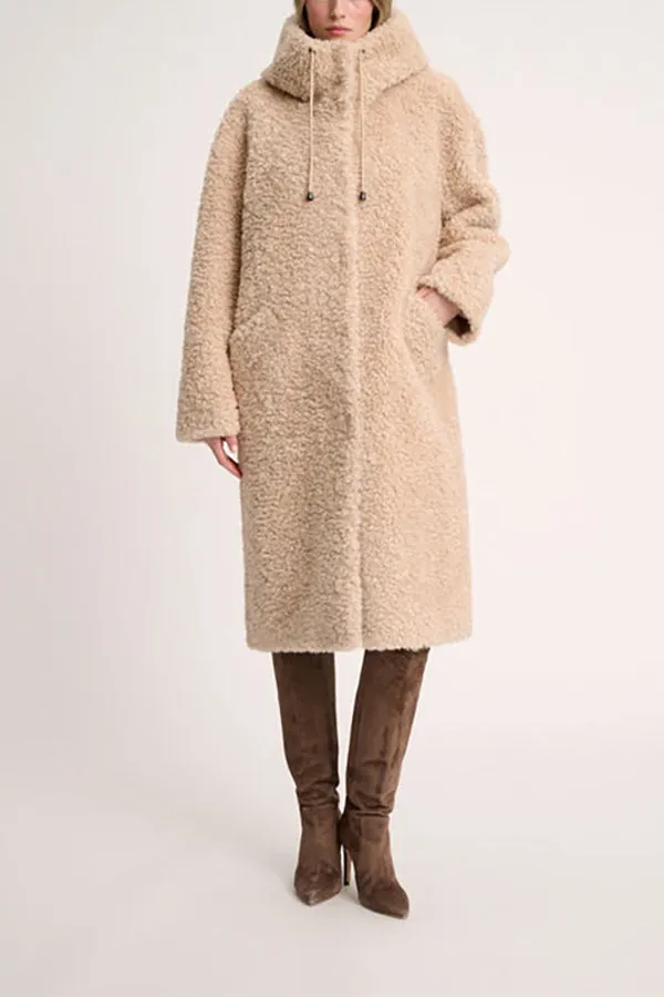 Luisa Spagnoli SERRA BEIGE TEDDY COAT