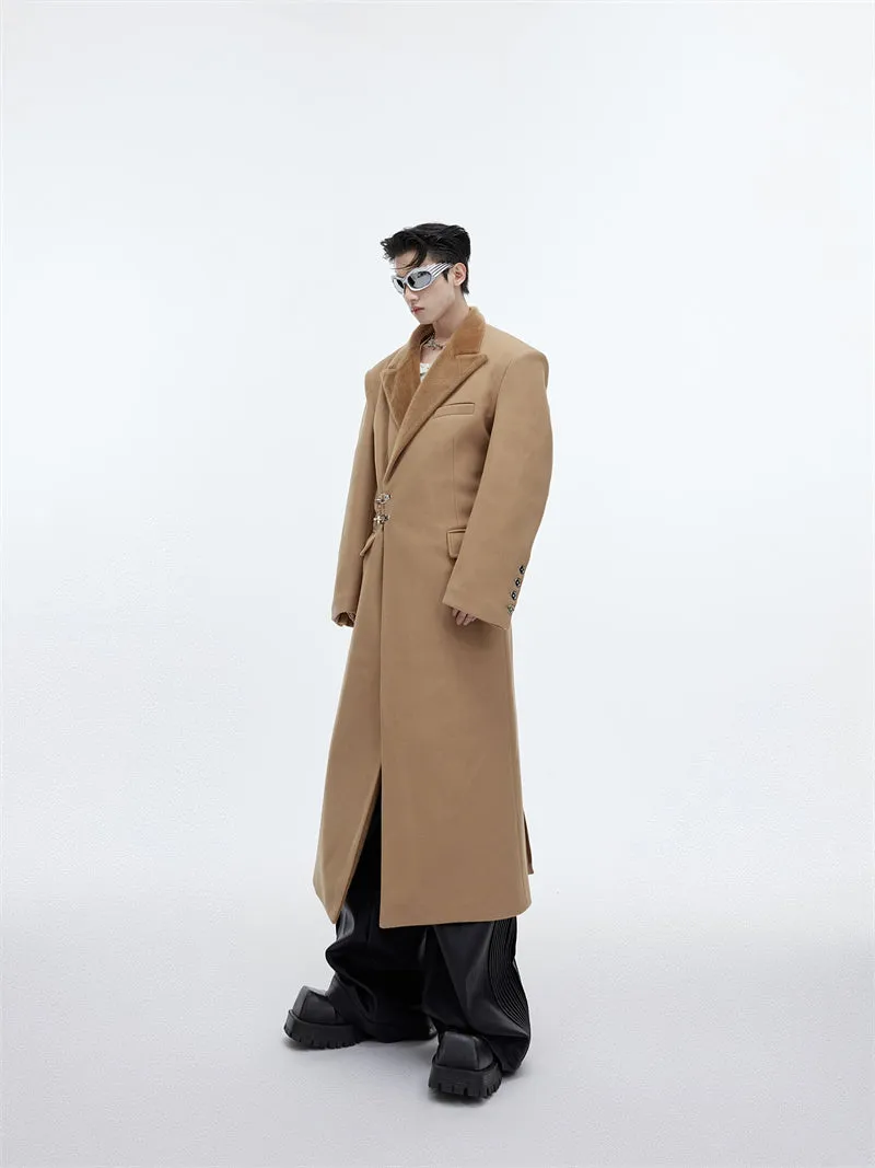 Men's Coat Design Feel Long Over The Knee Coat