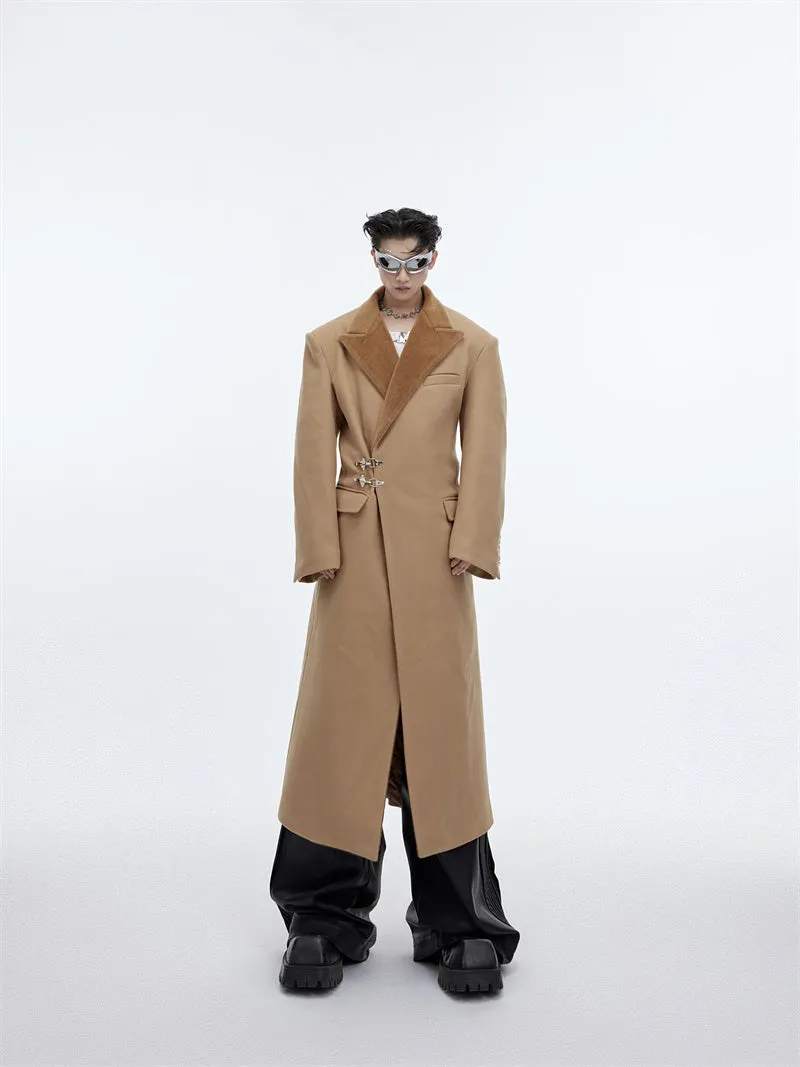 Men's Coat Design Feel Long Over The Knee Coat