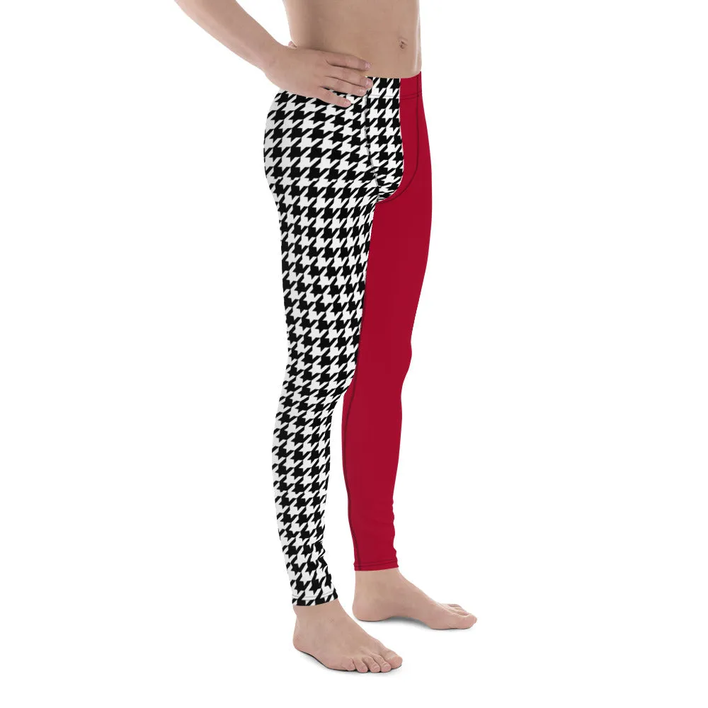 Men's Leggings Red and Houdstooth