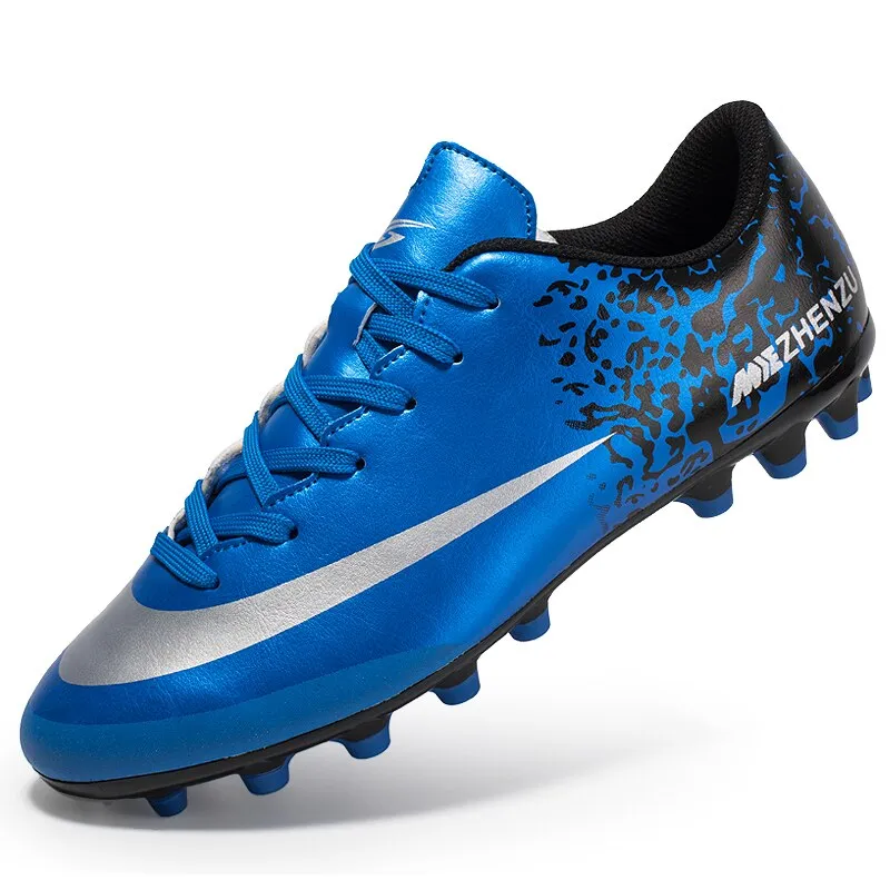 Men's Professional Lace-up Breathable Long Spikes Soccer Shoes