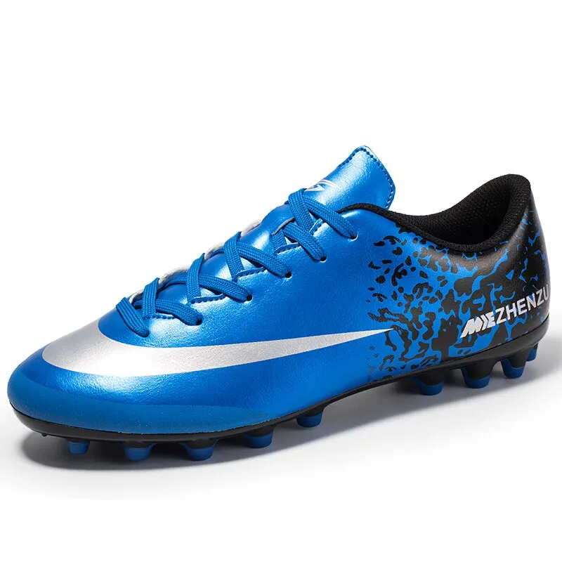 Men's Professional Lace-up Breathable Long Spikes Soccer Shoes