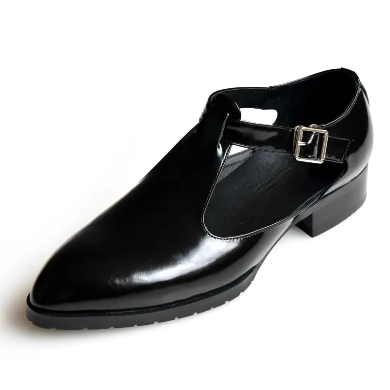 Men's Summer Wedding Party SolidPattern Buckle Strap Dress Shoes