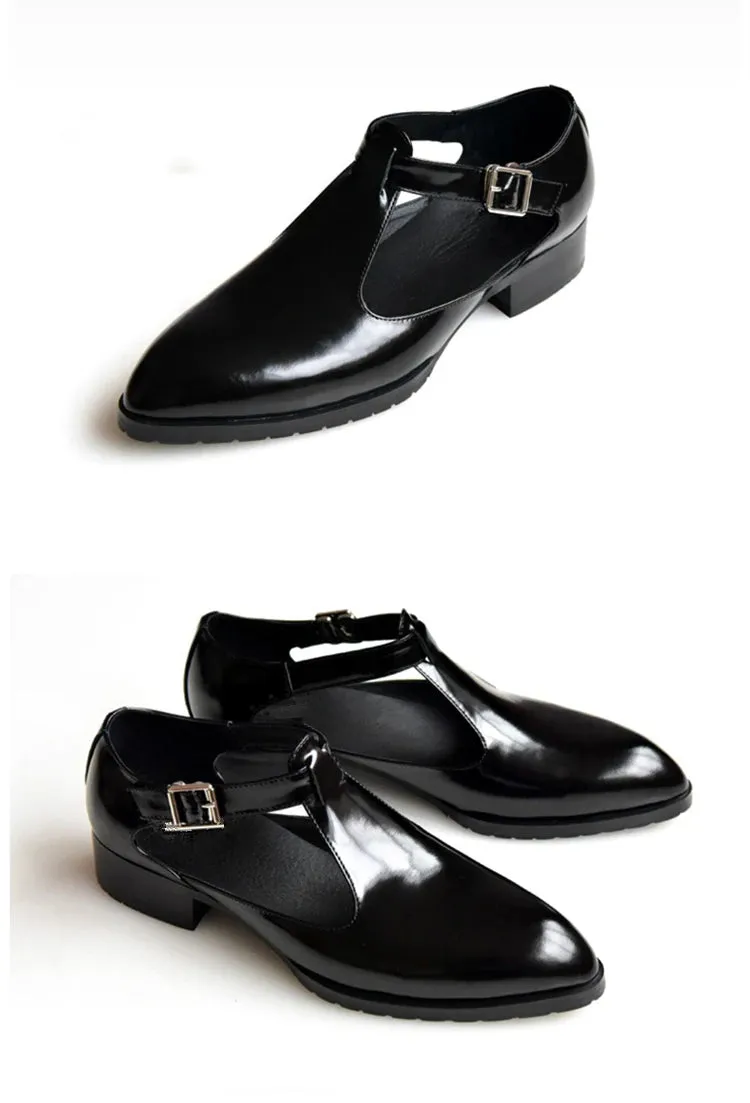 Men's Summer Wedding Party SolidPattern Buckle Strap Dress Shoes