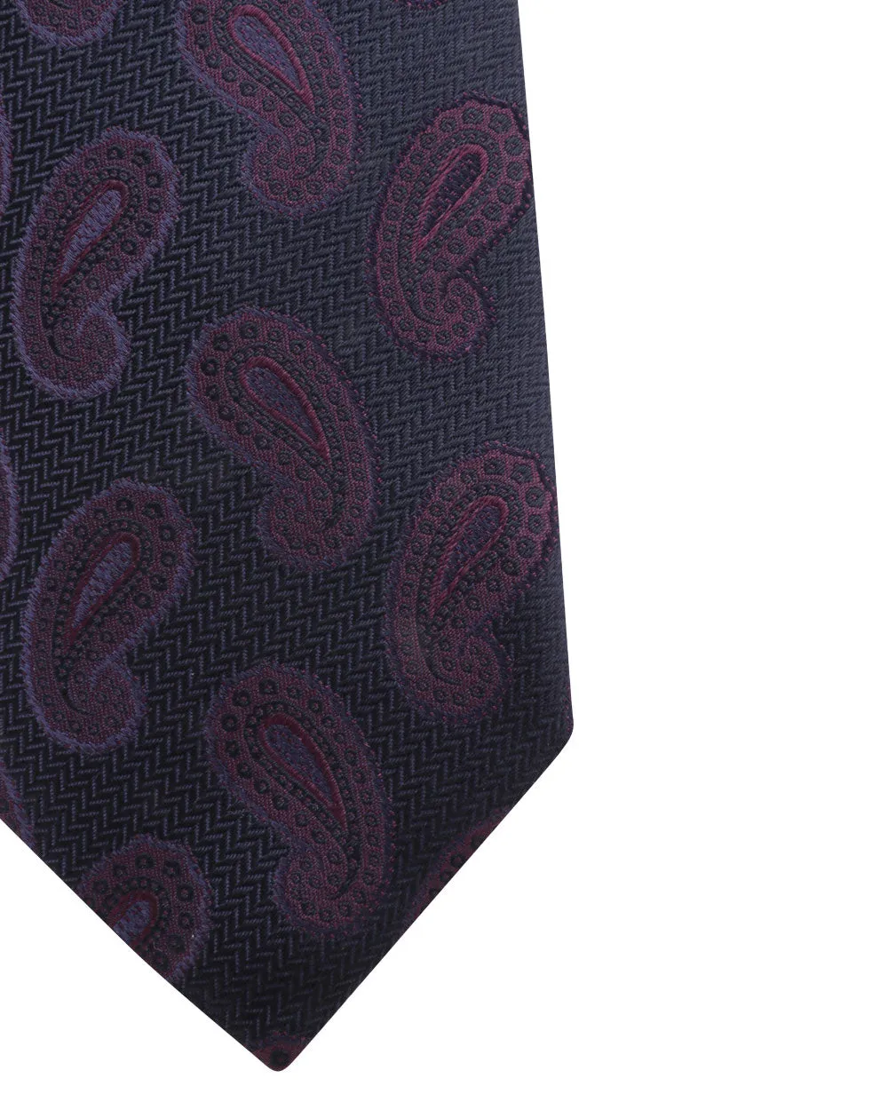 Midnight Blue and Amaranth Paisley Tie