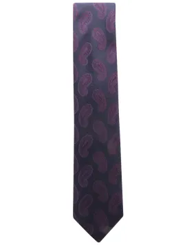 Midnight Blue and Amaranth Paisley Tie