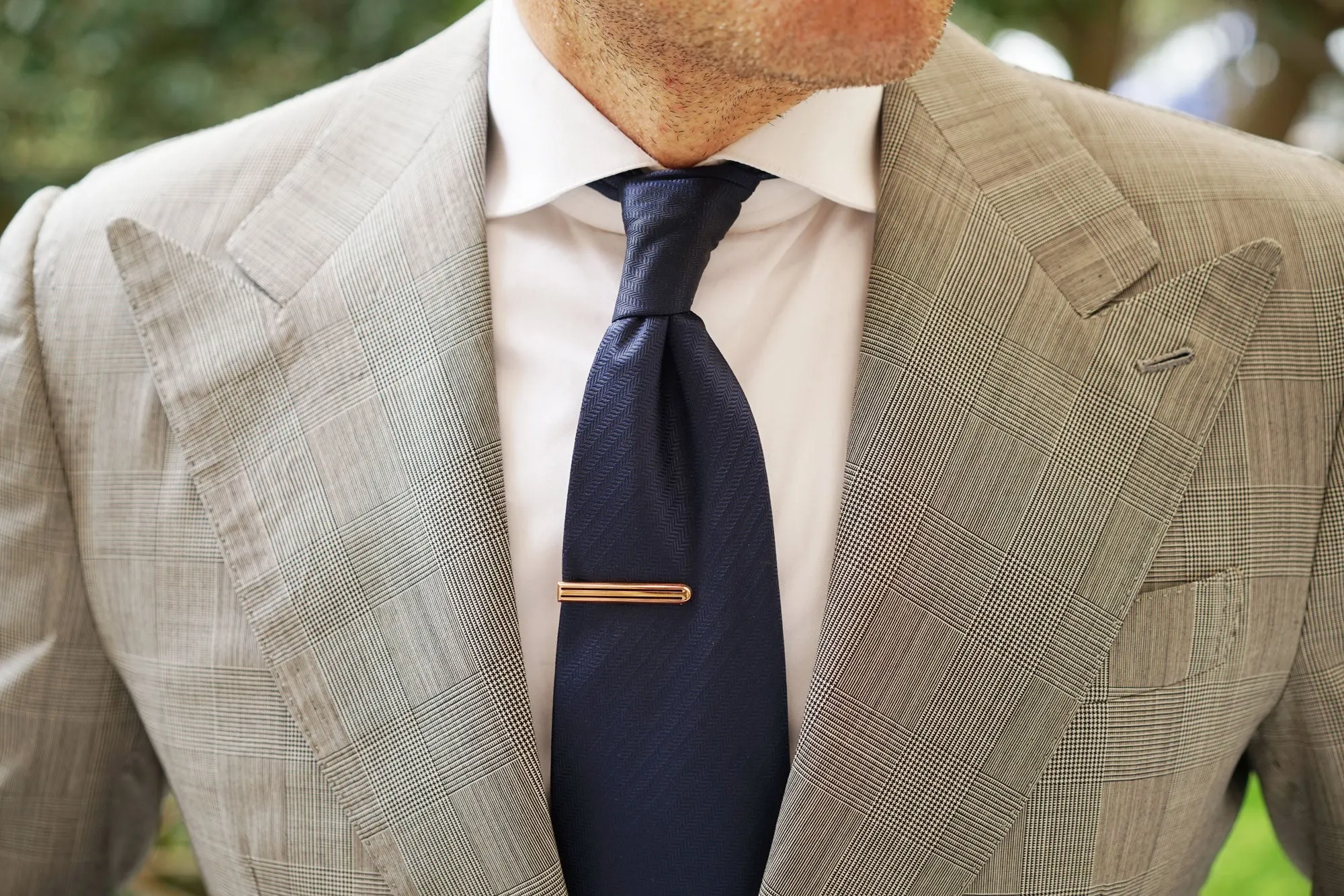 Mini Rose Gold Pinstripe Tie Bar