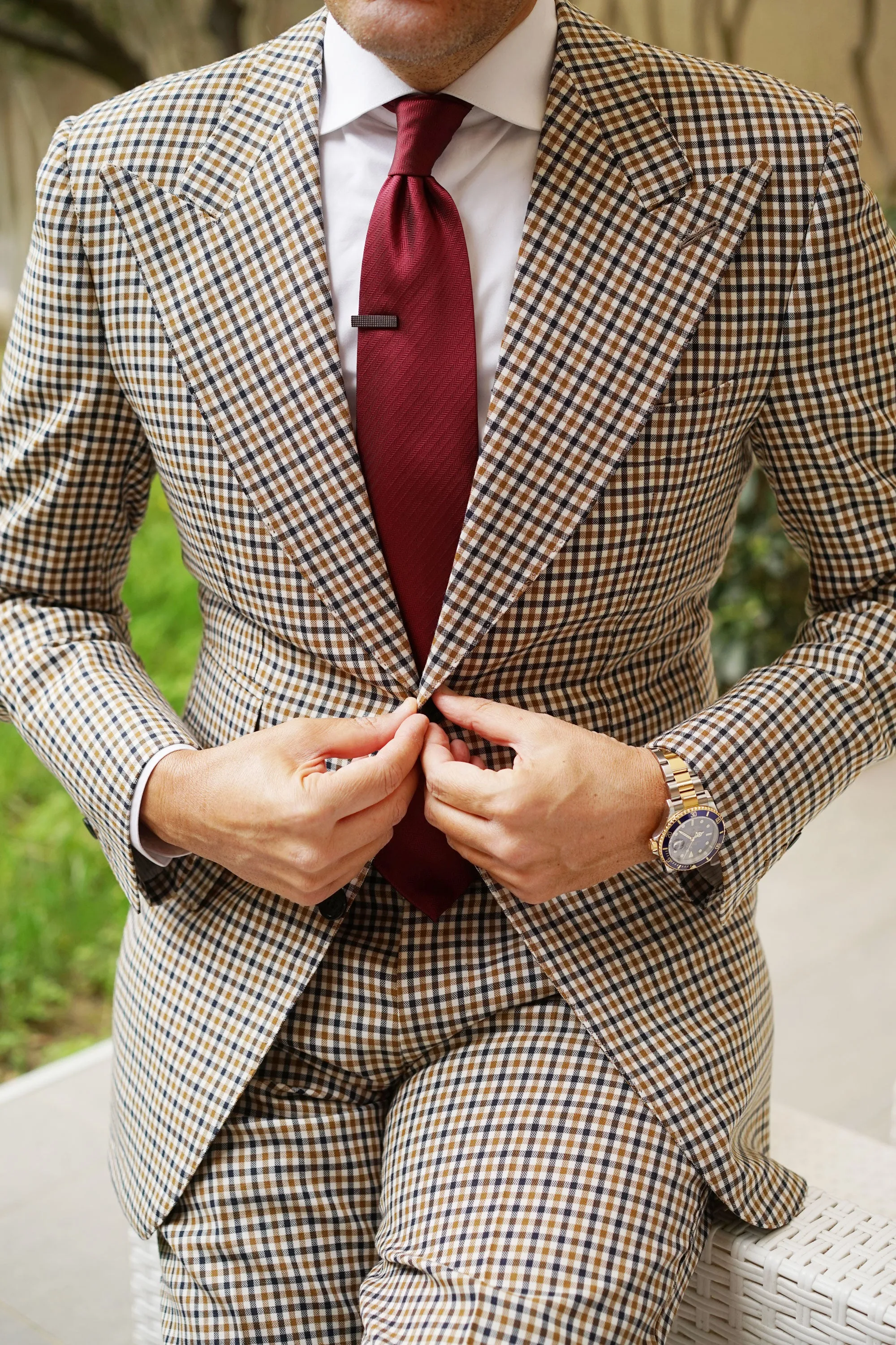 Mini Studded Black Skinny Tie Bar