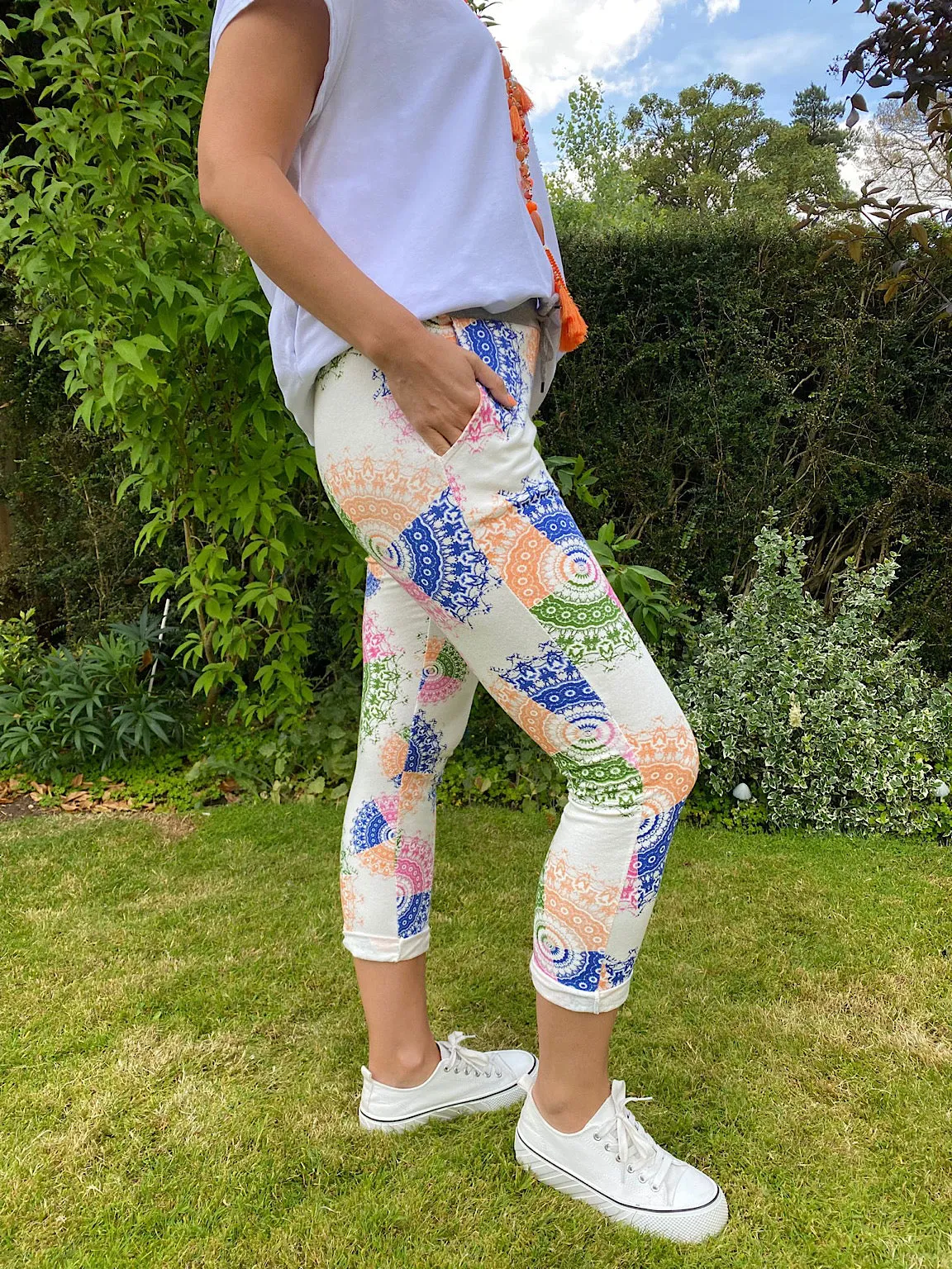 Multi Colour Circle Printed Joggers