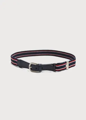 Navy And Red Striped Belt