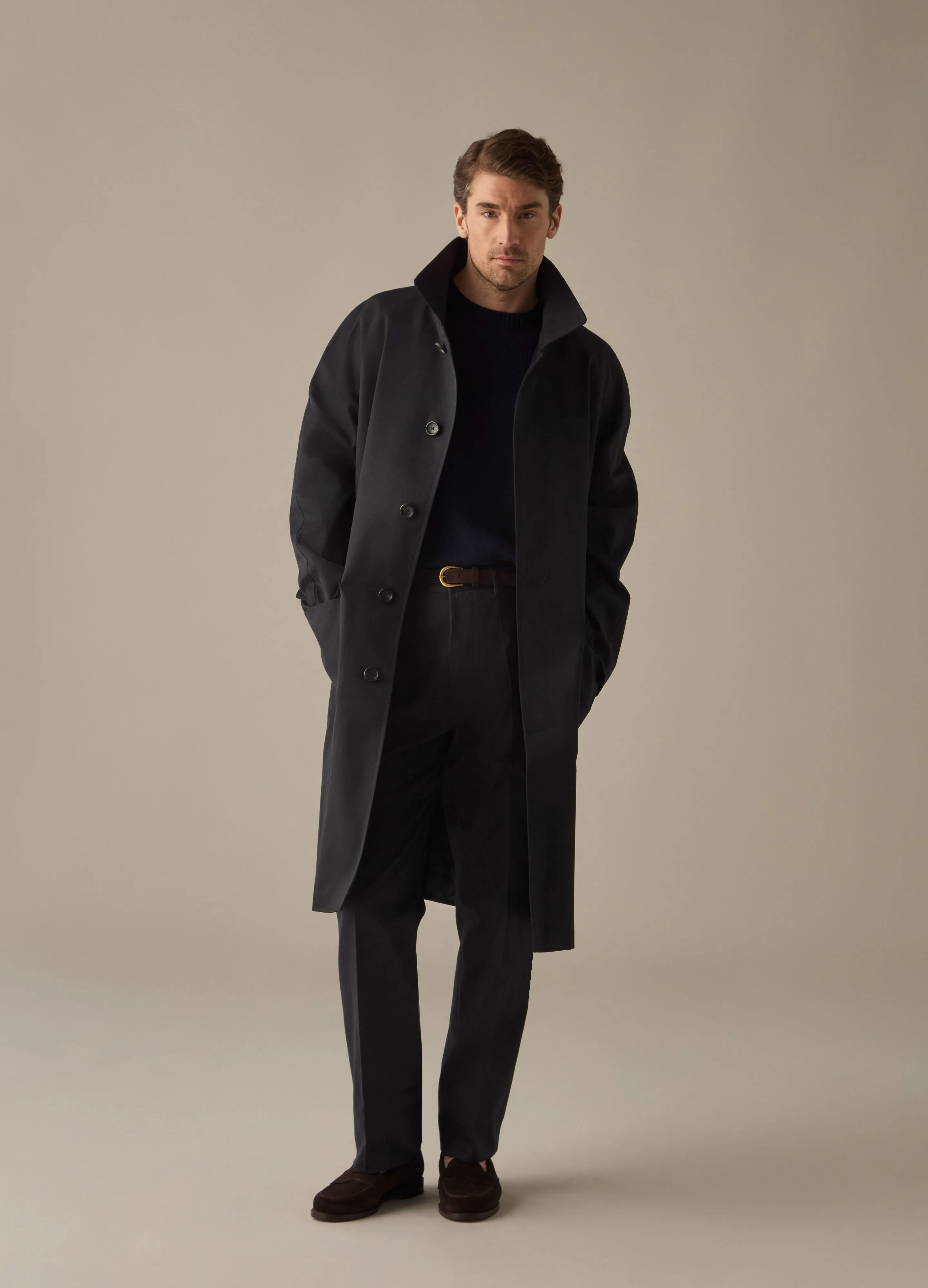 Nelson Raglan Coat - Navy