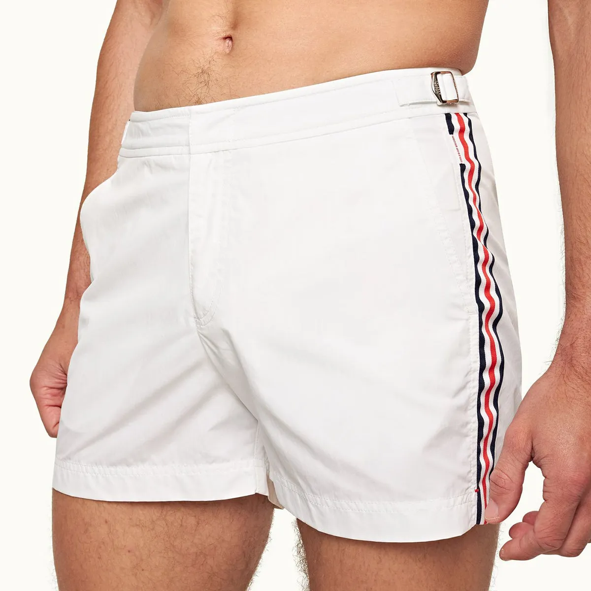 Orlebar Brown - Setter Tape Stripe Swim Shorts in White