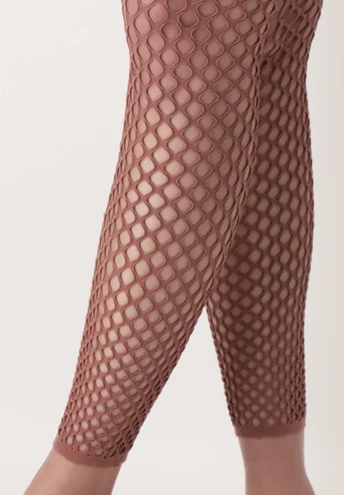 Oroblu Clearance Ethical Net Fishnet Leggings Curry