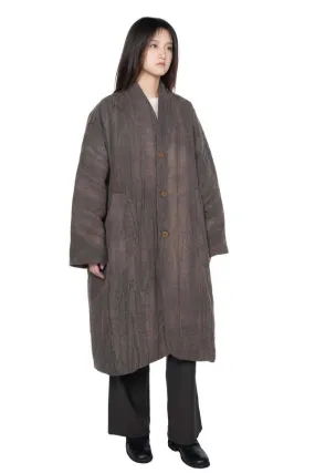 Padded Long Coat - Mud Brown