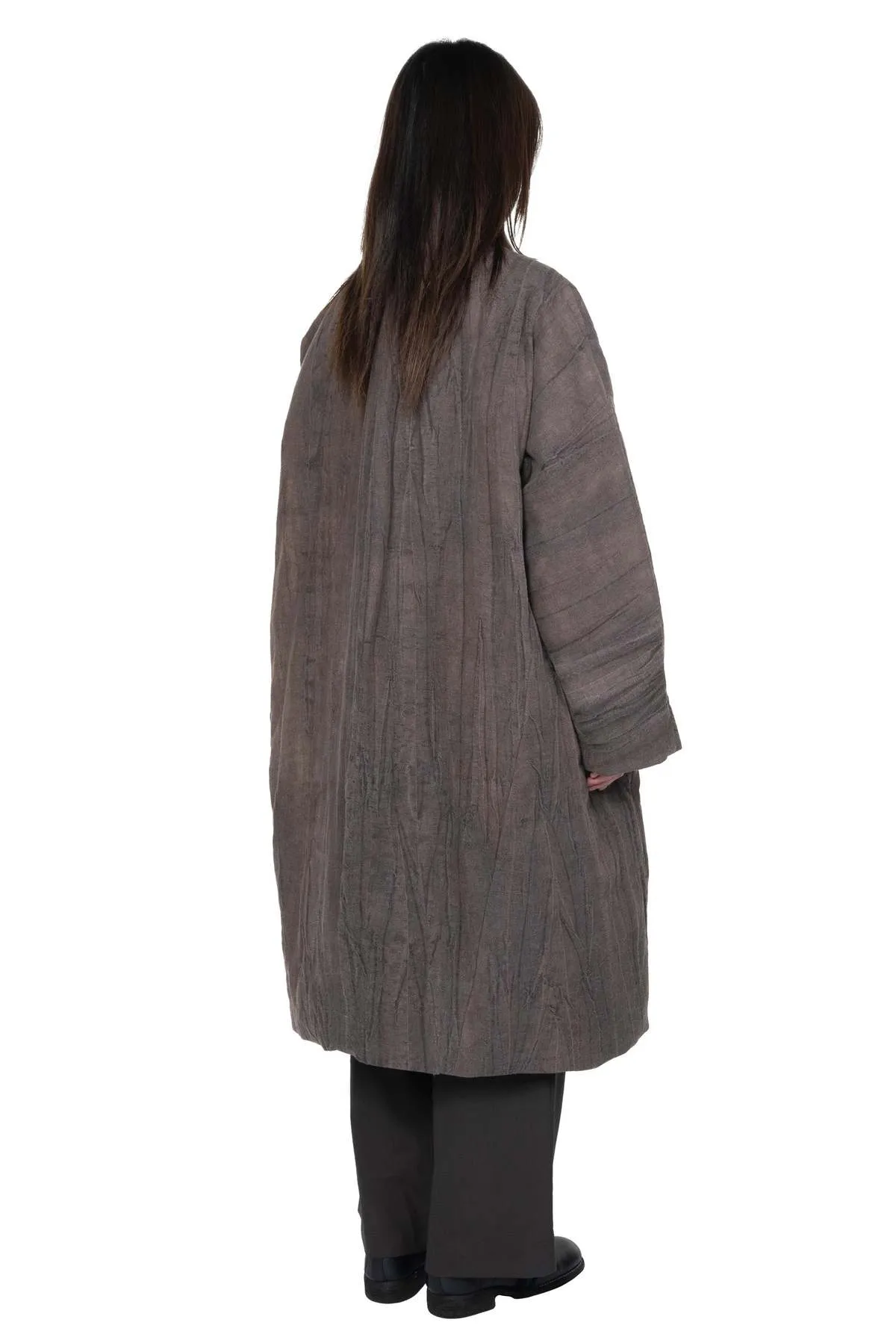 Padded Long Coat - Mud Brown