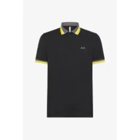 Polo con righe uomo Nero