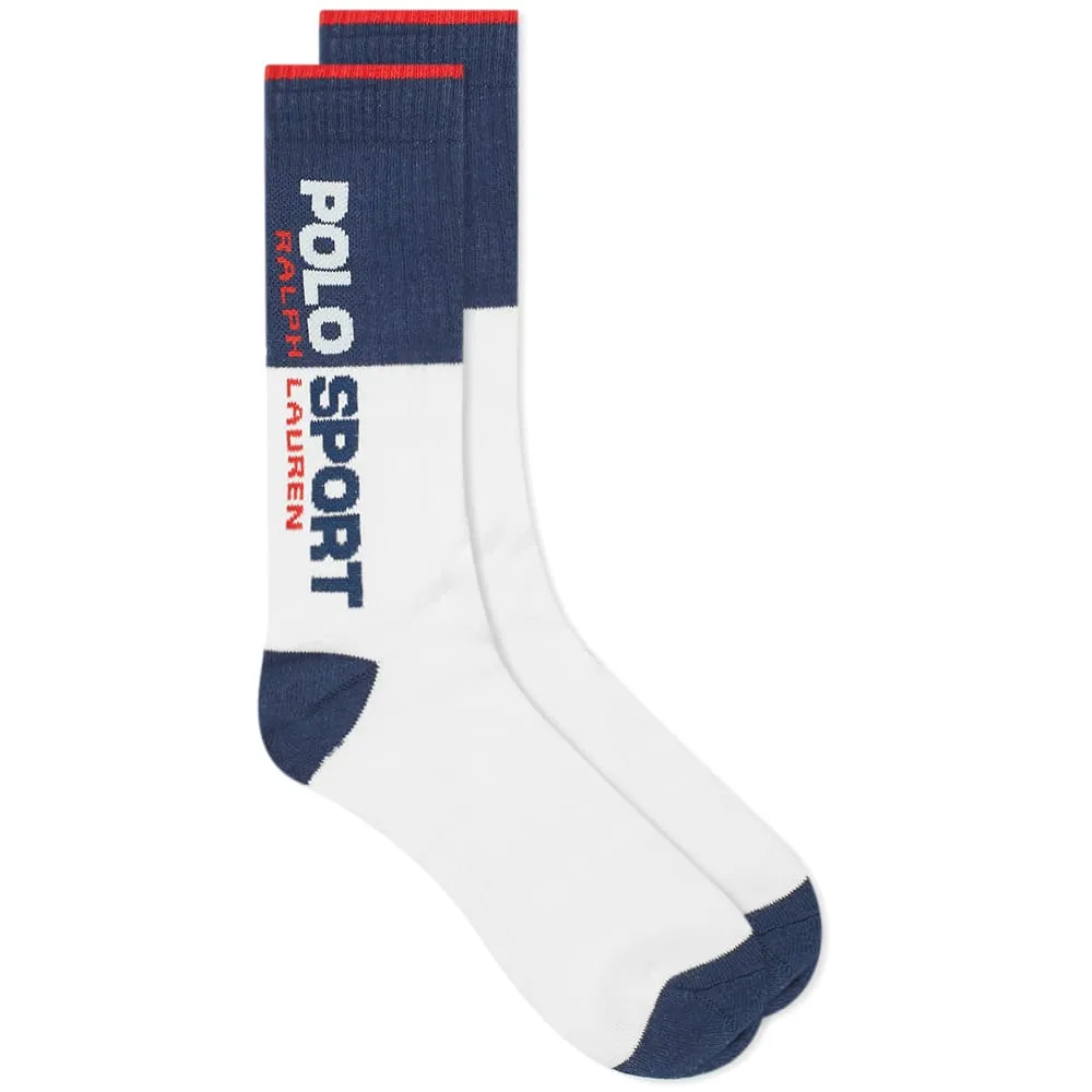 Polo Ralph Lauren Polo Sport 2 Tone SockWhite & Cruise Navy