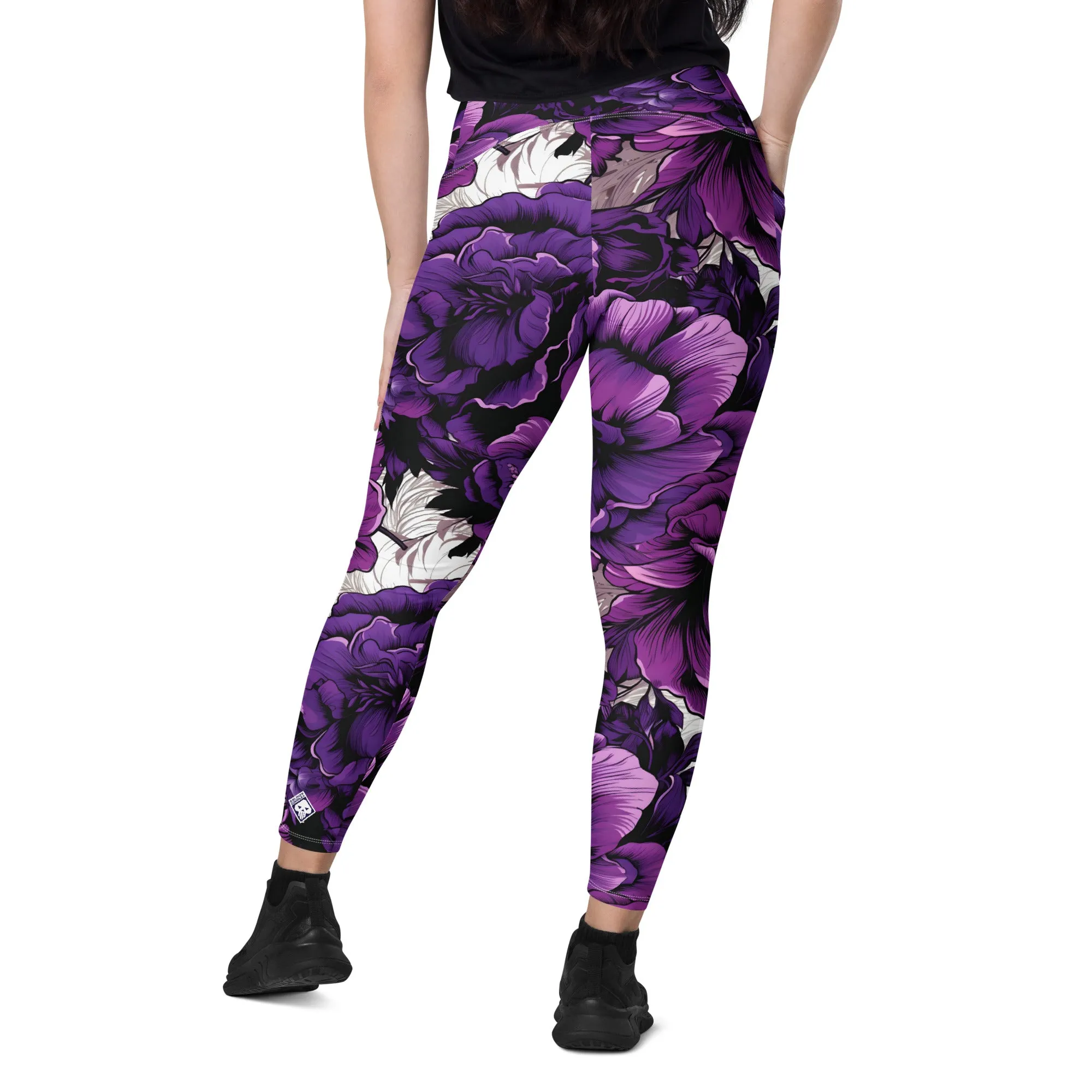 Purple Petals Performance: Women's Running Leggings from Mile After Mile