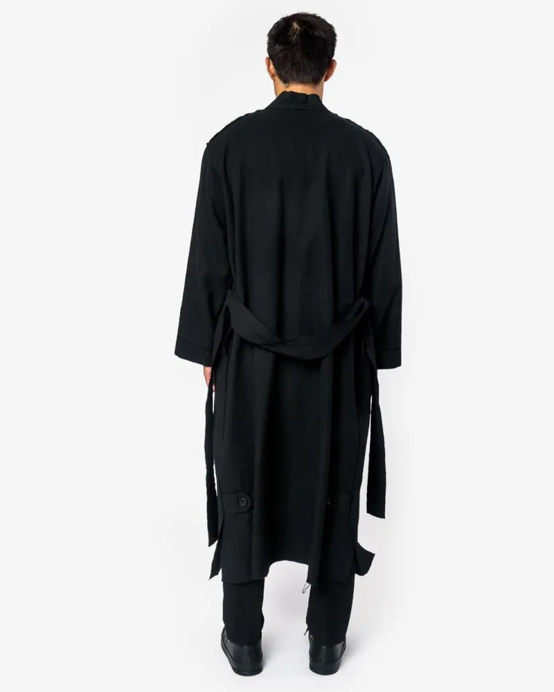 Raw Cut Malarich Coat in Black