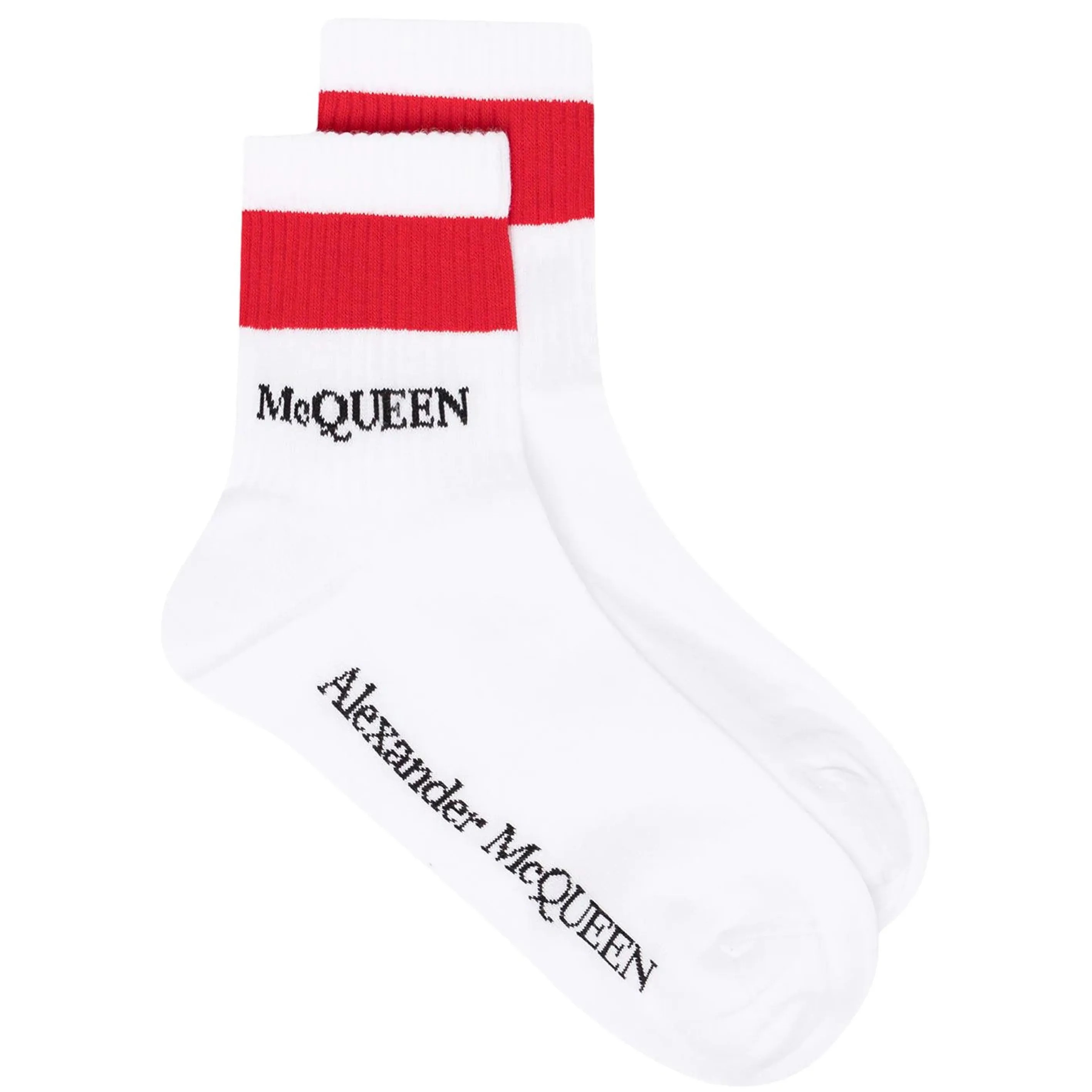 Red Stripe Sport Socks, White/Red