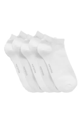 Resterds 5-Pack Organic Cotton Ankle Socks White