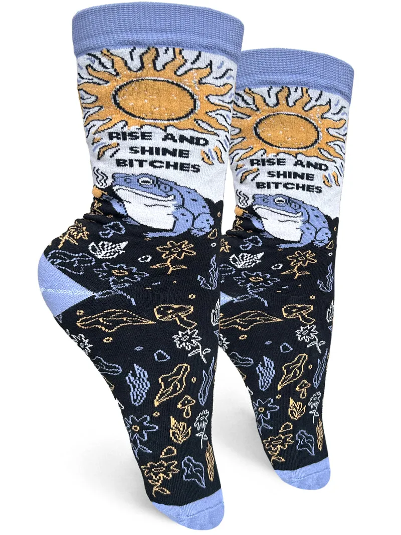 Rise And Shine Bitches Womens Crew Socks