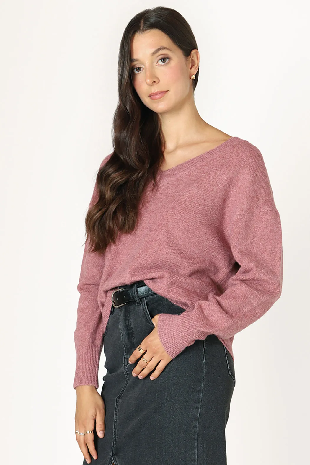 Rose V-Neck Sweater