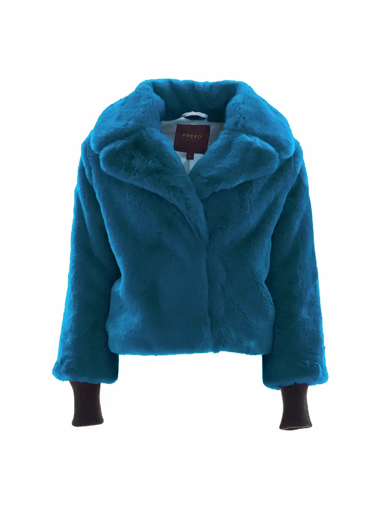 		Sawyer  Peacock Faux Fur Coat	