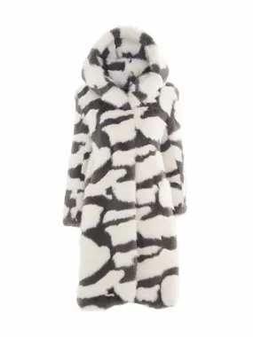 		Saylor  Grey Camo Faux Fur Coat	