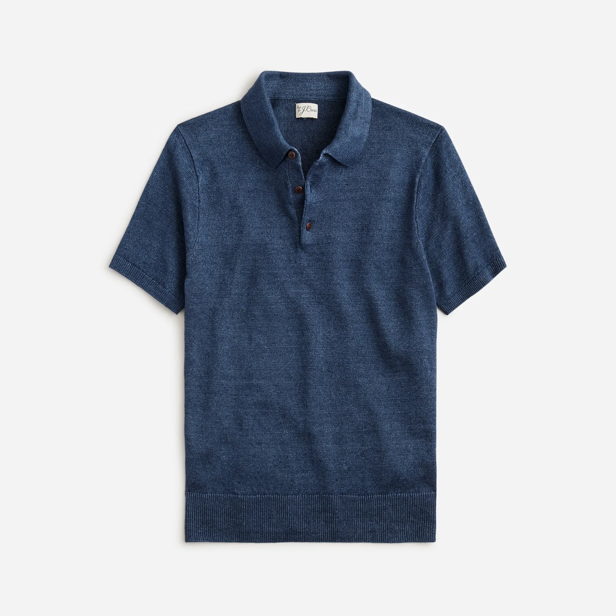 Short-sleeve linen sweater-polo